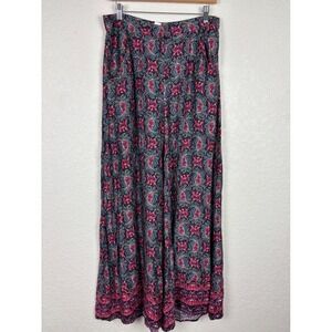 Band of Gypsies Paisley Wide Leg Palazzo Pants Womens SZ 6 Pink Purple Paisley
